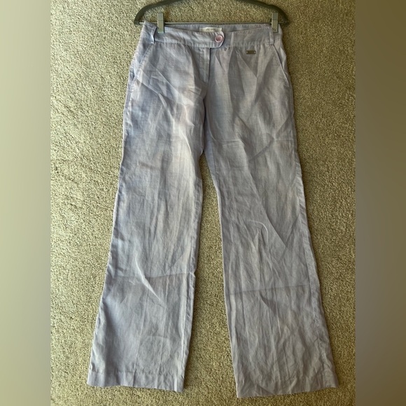 Mango Basic Norit Womens Pull On Pants 100% Ramie Straight Leg Lightweight Chic - Picture 14 of 16